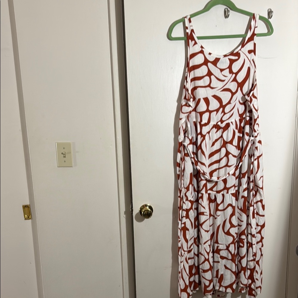 Sonoma White and Brown Sleeveless Maxi Sundress - Picture 3 of 3